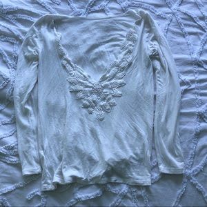 Urban outfitters white long sleeve w/back detail